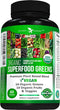 Organic Superfood Greens, Fruit and Veggies Supplement Rich in Vitamins & Antioxidants with Alfalfa, Beet Root & Tart