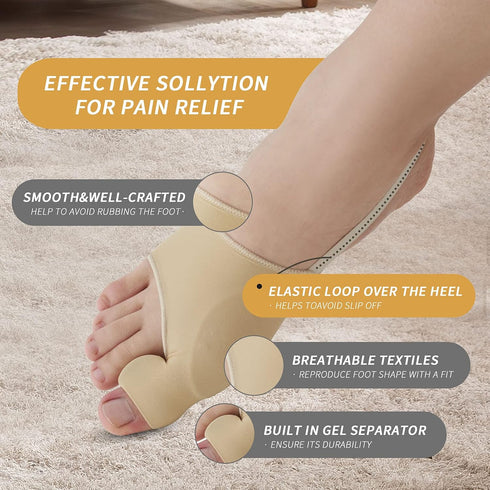 Men(Beige,1) KTSAY Adjustable Bunion Corrector Hallux Valgus Relief, Big Toe Straightener Splint with Soft Cushion