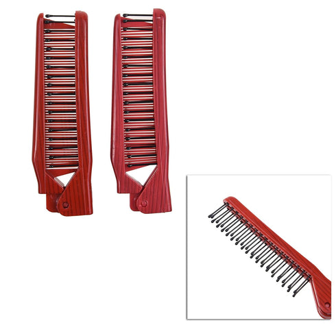 Kare & Kind 4x Foldable Hairbrush and Comb, Pocket-Sized Grooming Tool for Travel, Anti-Static Comb and Brush