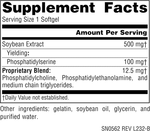 Source Naturals Phosphatidyl Serine Complex, 500mg, 100% Pure, 60 Softgels