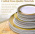 SILVER SPOONS Elegant Disposable Salad Plates - (10 pc) Heavy Duty 9” Fine Plastic Dishes for Parties - Ritz (Gold)
