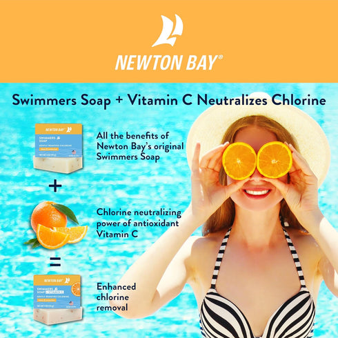 Swimmers Soap + Vitamin C | All Natural Body and Face Wash Soap Bar | Neutralizes and Washes Away Chlorine After Swimming | Revitalizes Sensitive Skin | Single 4 Ounce Soap Bar