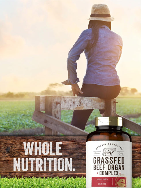Carlyle Grass Fed Beef Organ Complex | 200 Capsules | Pasture Raised, Grain Free Supplement with Desiccated Liver,