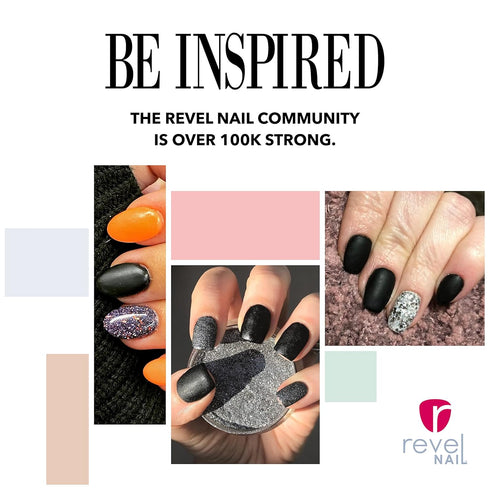 Revel Nail Dip Powder - Black Dip Powder for Nails, Chip Resistant Nail Powder with Vitamin E and Calcium, DIY