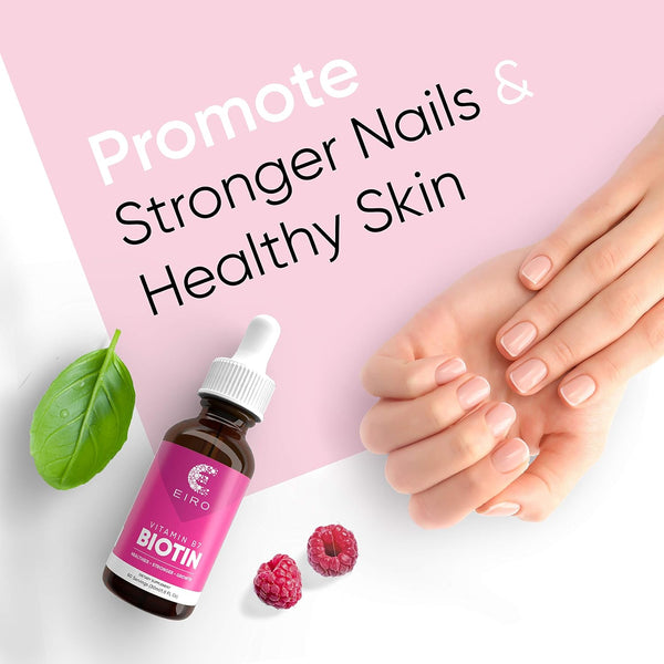 EIRO Biotin Liquid Drops | 6000mcg per Serving for Healthier, Stronger Hair & Nails | Superior Absorption
