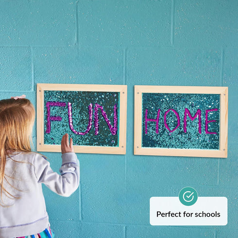 ODOXIA Sequin Wall Panel for Kids | Interactive Sensory Wall Panel & Flip Fabric Board | Reversible Sequin Sensory Wall