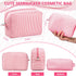 Sanwuta 3 Pack Seersucker Makeup Bag Gifts for Christmas Women Girls Preppy Birthday Gifts Idea for Teenage Travel Bag Stripe Cute Cosmetic Bag Pouch Toiletry Bag for Women (Pink, Blue, Green)