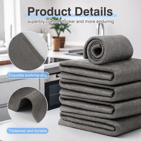 TEESOD 10 Pcs Thickened Magic Cleaning Cloth, Microfiber Streak Free Cleaning Cloths Reuseable Magic Cleaning Wipes