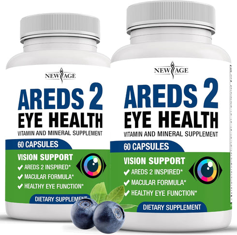 NEW AGE AREDS 2 Eye Vitamin - 6000mg Bilberry, Lutein & Zeaxanthin - 120 Count