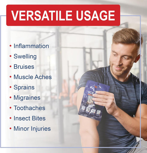 Instant Ice Cold Packs - 30 Individual Packs (7”x5”) for Pain Relief and Inflammation