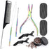 NEWISHTOOL Hair Extension Tool Kit with 300 PCS Silicone Beads, Micro Links Beading Pliers, and Accessories