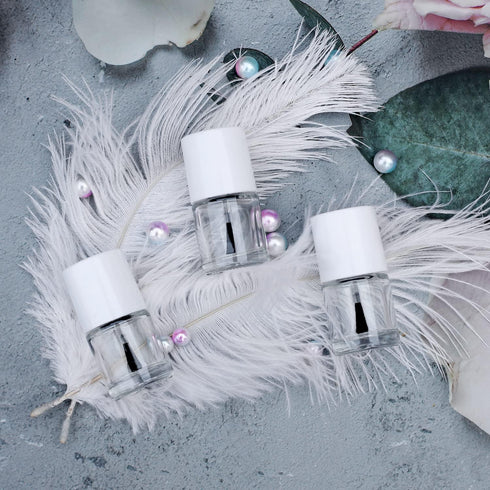 6PCS Empty Nail Polish Bottles with Brush, Refillable DIY Glass Nail Polish Bottles with Funnel & Mixing Balls (10ML,