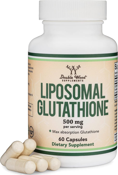 Liposomal Glutathione Supplement 500mg - 60 Capsules, Max Absorption, Vegan Safe, Non-GMO