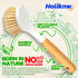 Holikme 3 Pack Dish Brush Set, Bamboo Handle Kitchen Scrub Brush for Cleaning Dish, Pot, Sink, and Stove