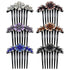 inSowni 6 Pack Luxury Sparkly Glitter Flower Leaf Rhinestone Hair Side Combs, French Twist Slides Hairpins