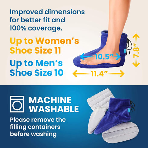 Microwaveable Booties and Feet Warmers - Deep-penetrating heat for relieving foot stiffness, sore muscles and joints