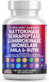 Clean Nutraceuticals Nattokinase 4000 FU with Serrapeptase, Bromelain & Papaya Enzymes, 120 Capsules