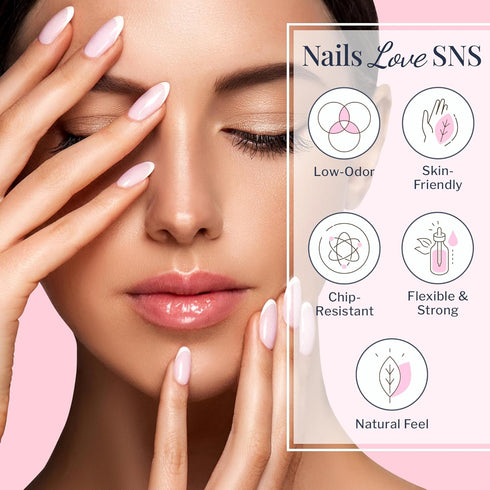 SNS Nail Dip Powder - Gelous Color Dipping Powder, Natural Set Sheer (Natural/Nudes, Sheer), 2 Oz