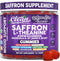 AuraZen Mood Support Saffron Gummies L-Theanine Ashwagandha Rhodiola St John's Wort Lions