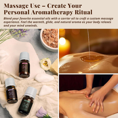 Set, 8 5 ml Essential Oils Gift x Pure Aromatherapy Oils with Rose, Frankincense, Lavender, Tea Tree, Peppermint, Lemon