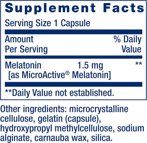 Life Extension Melatonin IR/XR, 1.5 mg, Immediate and Extended-Release Formula for Sleep Support, 60 Capsules