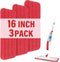 16.5 Inch Mop Pads Refills, 3 Pack Microfiber Reusable Replacement Mop Pads for Wet or Dry Floor Cleaning, Red Cloth