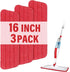 16.5 Inch Mop Pads Refills, 3 Pack Microfiber Reusable Replacement Mop Pads for Wet or Dry Floor Cleaning, Red Cloth
