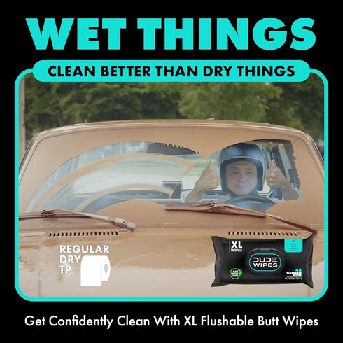 DUDE Wipes Summer Kit - FrostBuddy Universal Can Cooler + Extra-Large Flushable Wet Wipes - 48 Wipes