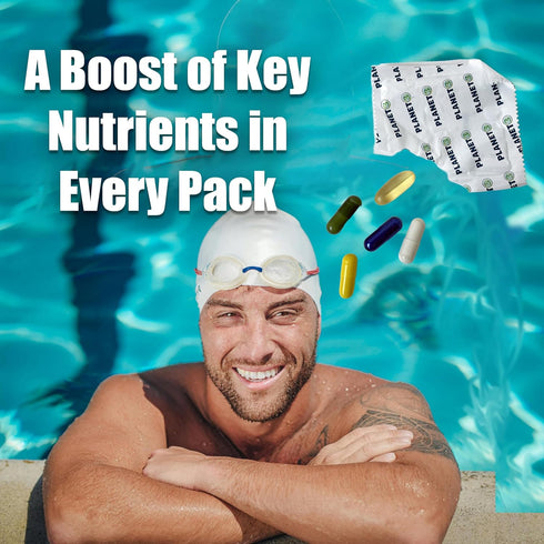 Planet 3 Vitamin Packs, Energy, Immune & Heart Support with Multivitamin, 30 Daily Packs for Men & Women