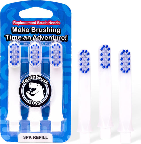 Toothbrush Toys Replacement Heads for Kids, Ultra Soft Bristles, Pack of 3, Compatible with Toy Handles