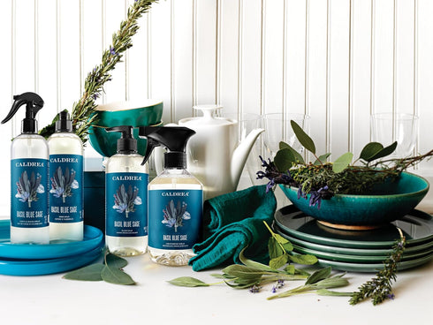 Caldrea Linen and Room Spray Air Freshener, 16 oz, Basil Blue Sage Scent, Made with Essential Oils