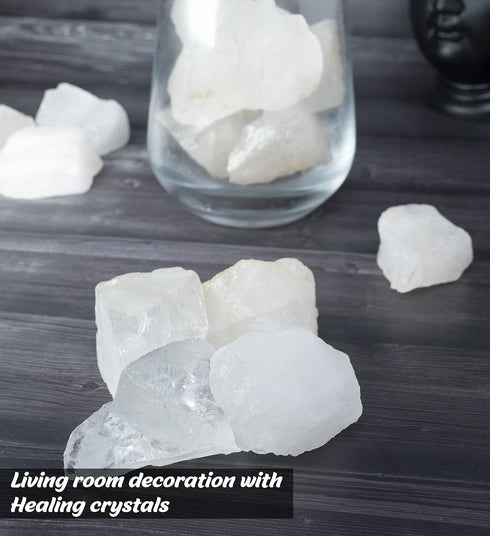Crocon Clear Quartz Rough Bulk Natural Stone Raw Gemstone for Tumbling, Cabbing, Polishing, Energy Generator, Chakra
