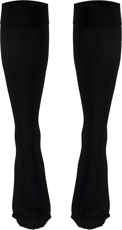Truform 15-20 mmHg Compression Stockings for Men and Women, Knee High Length, Closed Toe, Medium, Black