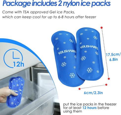 YOUSHARES Insulin Cooler Travel Case, TSA Approved Portable Medication Cooler with 2 Ice Packs, Insulated for Daily Life