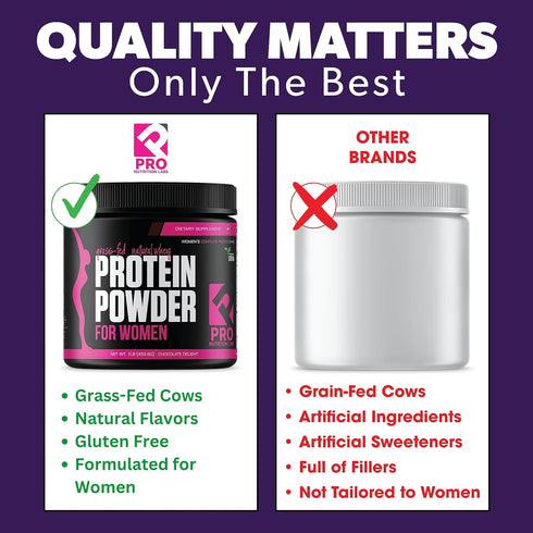 Whey Protein Vanilla Powder for Women, Low Carb, Gluten Free, 1 lb
