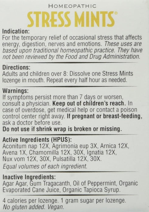 Homeopathic Stress Mint Lozenges, 30 Count