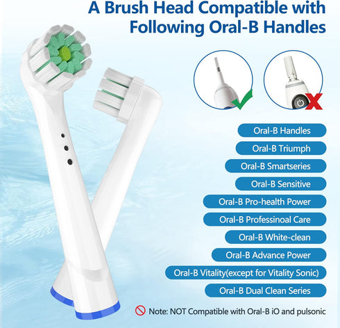 Compatible Oral B Replacement Brush Heads, Ultra Soft Bristle for Sensitive Gum Care