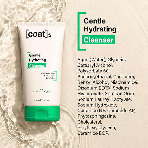 COATS Gentle Hydrating Facial Cleanser with Ceramides + Hyaluronic Acid, Face Wash for Combination to Dry Skin, 150ml