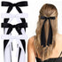 VOBOBE 4PCS Hair Bows for Women Girls, Black White Satin Tassel Bowknot Hair Clips Barrettes with Long Tail