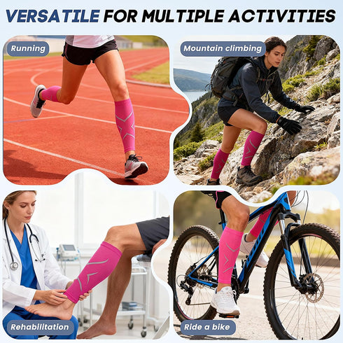 Lycheers Calf Compression Sleeve for Women & Men - Footless Compression Socks - Running, Cycling and Travel Essentials