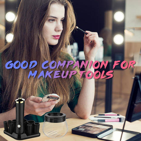 Makeup Brush Cleaner Machine - Super Fast Electric Makeup Brush Cleaner and Dryer for Most Brush Sizes