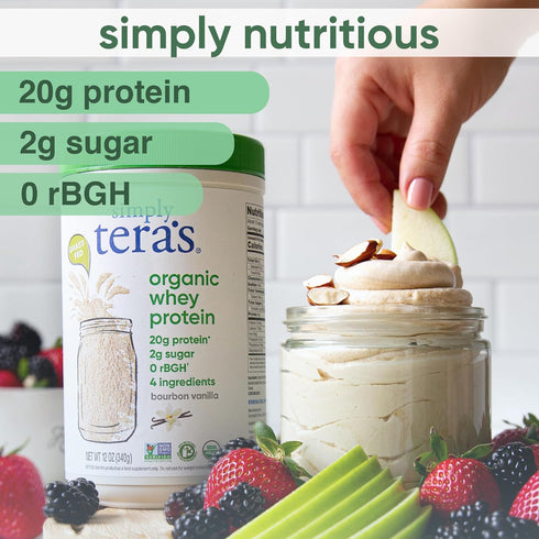 simply tera's Organic Whey Protein Powder - Bourbon Vanilla Flavor