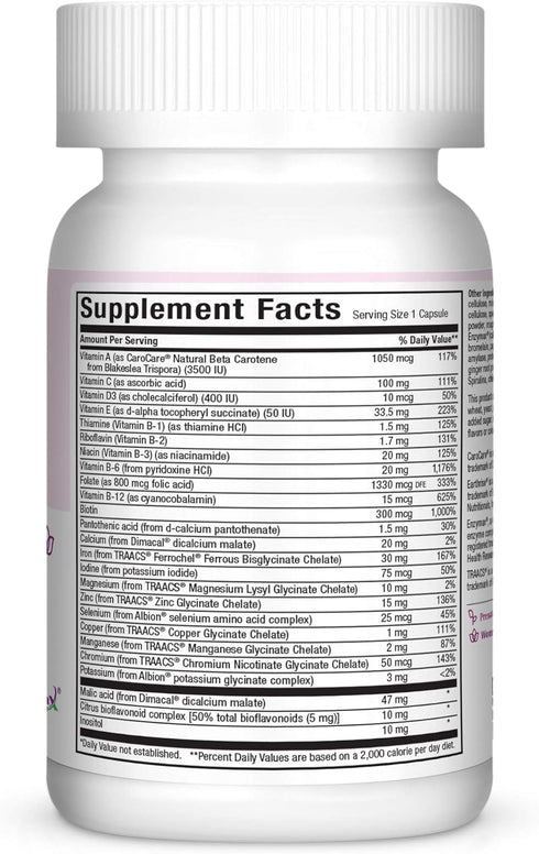Maxi Health Prenatal Caps Multivitamins with Biotin and Iron One a Day, 60 Count