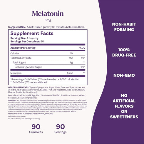 Natrol Melatonin Gummies - 90 Strawberry-Flavored Sleep Support Gummies, 5 mg for Adults