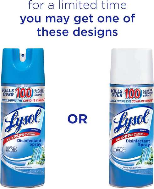 Lysol Disinfectant Spray, Antibacterial and Sanitizing Spray, Spring Waterfall, 12.5 Fl Oz (Packaging May Vary)