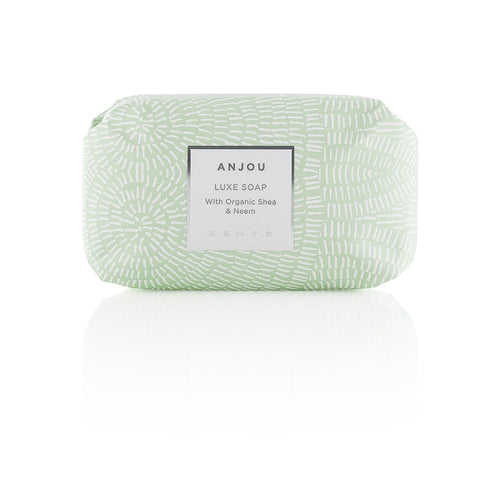 Zents Triple-Milled Luxe Bar Soap (Anjou Fragrance) | Moisturizing Soap with Organic Shea Butter