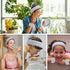 4Pcs Gray Spa Headband and Face Washing Wristbands Set, Makeup Headband, Hair Claw Clip for Washing Face