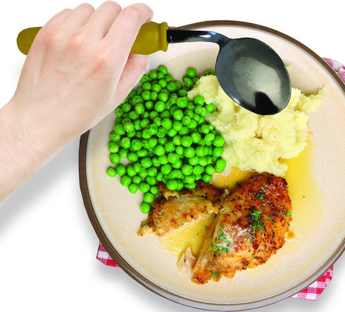 Rehabilitation Advantage Left Handed Child Bent Offset Spoon, Yellow