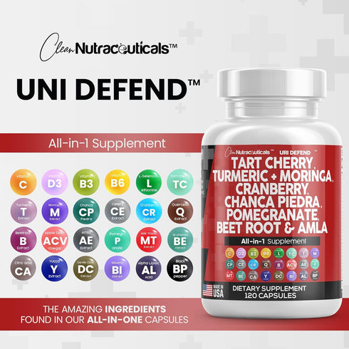 Clean Nutraceuticals Tart Cherry Extract Capsules 20,000mg, 120 Ct - with Turmeric 8000mg, Moringa 4000mg, Cranberry