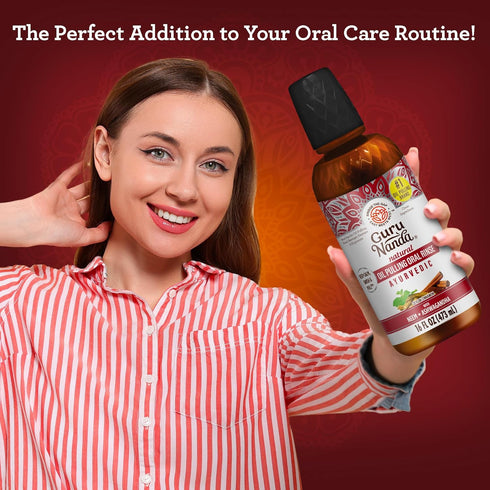GuruNanda Ashwagandha Oil Pulling, 16 Fl Oz, 100% Pure Blend of Coconut with Essential Oils & Vitamins for Healthy